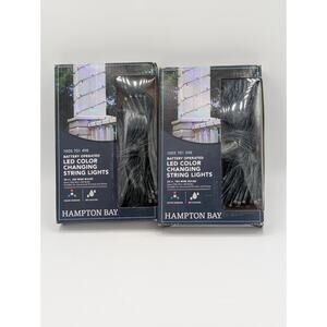 2x HAMPTON BAY LED Color Changing String Lights Mini Bulbs Battery Operated 33ft